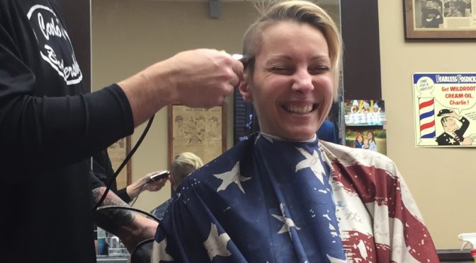 Getting my head shaved!